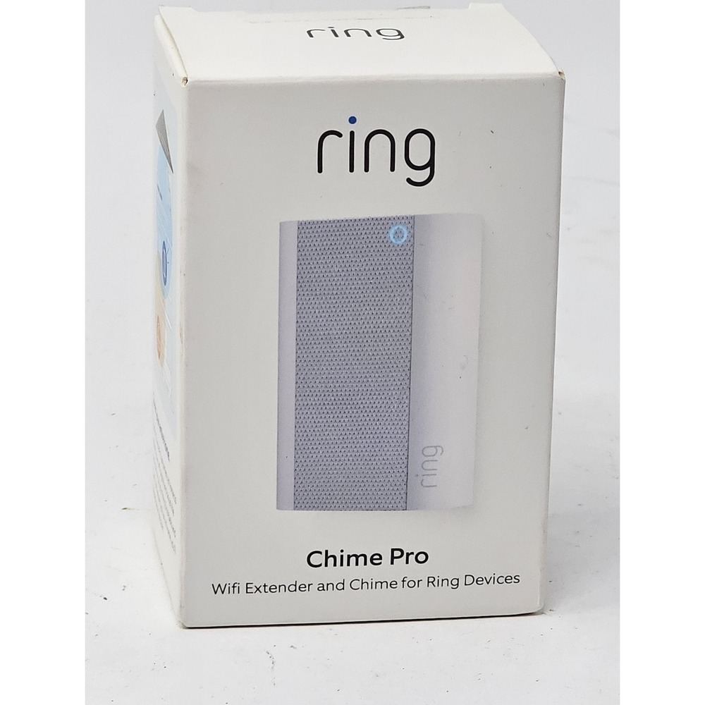 Ring Chime Pro White WiFi Extender And Chime For Ring Doorbells Cams Plug-In